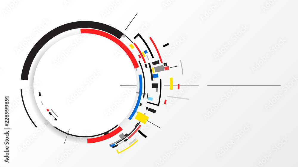 Poster digital geometric data network elements abstract background