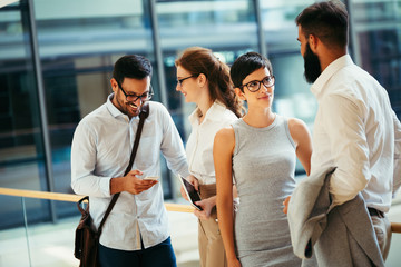 Portrait of businesspeople having free time from work