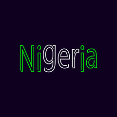 Vector flag of Nigeria. Vector illustration for Nigerian National Day. Design template for poster, banner, flayer, web, greeting, invitation card.