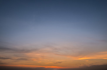 Fototapeta na wymiar Dramatic sunset and sunrise sky cloud. Raincloud in twilight time before hard rain start.