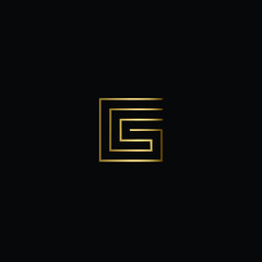 Letter GS Logo Design, Creative Minimal GS Logo Design Using Letter G S in Gold and Black Color