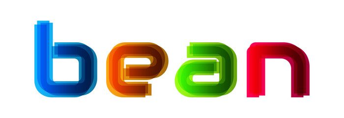 Bean - modern multicolor text on white background