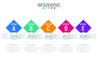 Business infographic labels template with 5 options.Creative concept for infographic.