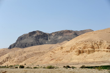 panoramic view from the King's Highway, which swoops over the high ridge of the Great Rift Valley. in Jordan