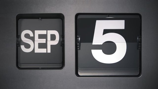 Flip calendar, 1st September to 1st October. 9 of 12.