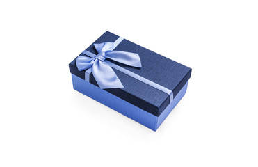 Blue gift box on a white background.