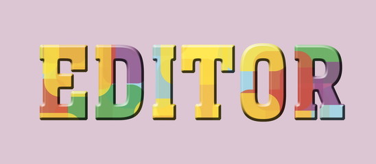 Editor Multicolor letters Logo banner