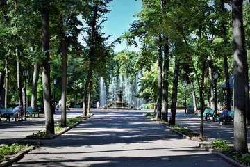 Alley of Classics.Chisinau park.Moldova