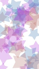 Obraz premium Multicolored translucent stars on a white background. Vertical image orientation. 3D illustration