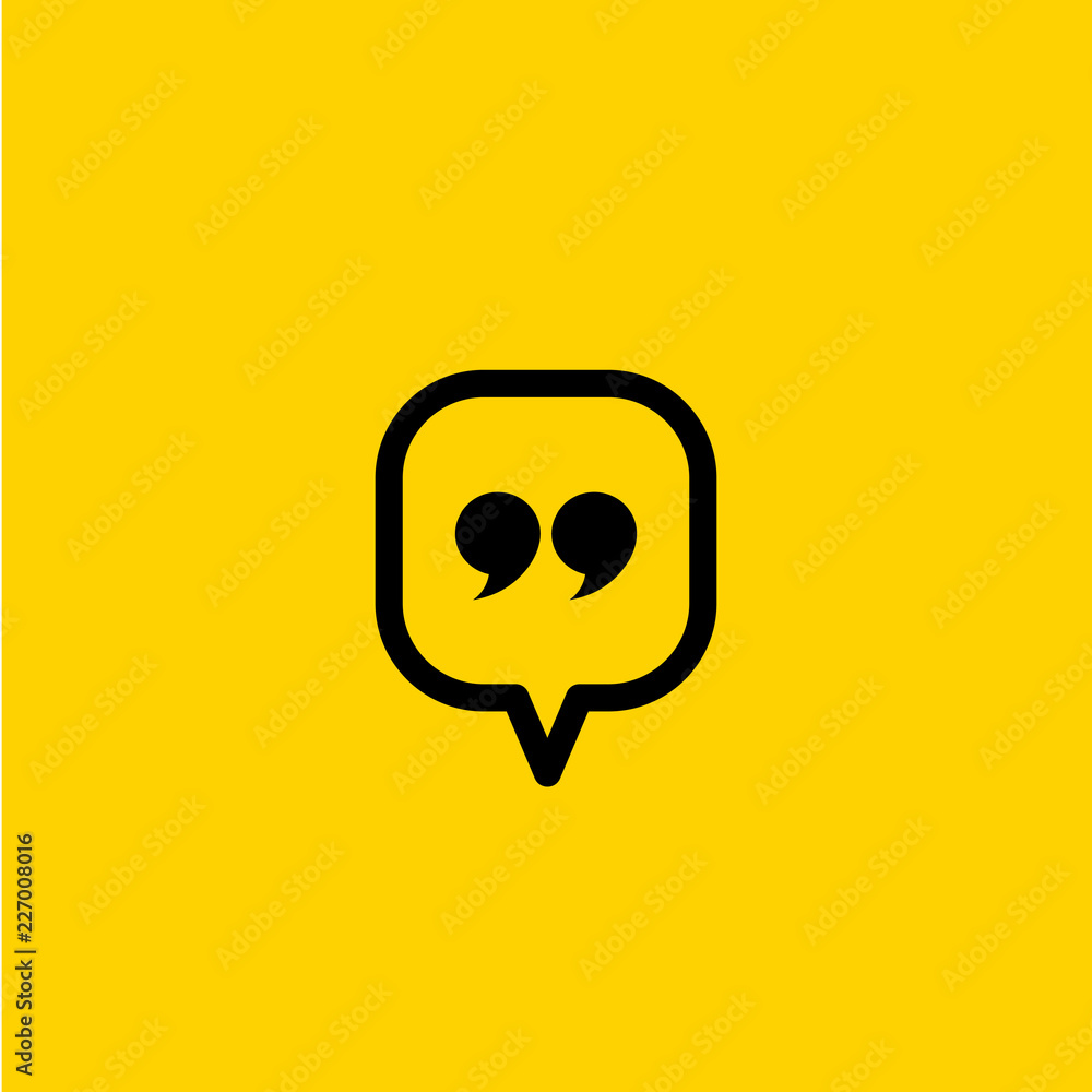 Aufkleber quote icon. quotation paragraph symbol. double comma mark. bubble dialogue speech sign. vector illus