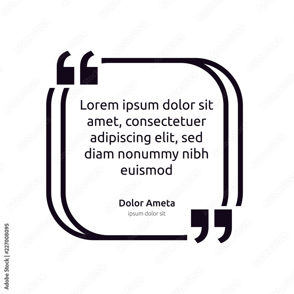 Poster remark quote text box poster template concept. blank empty frame citation. quotation paragraph symbo