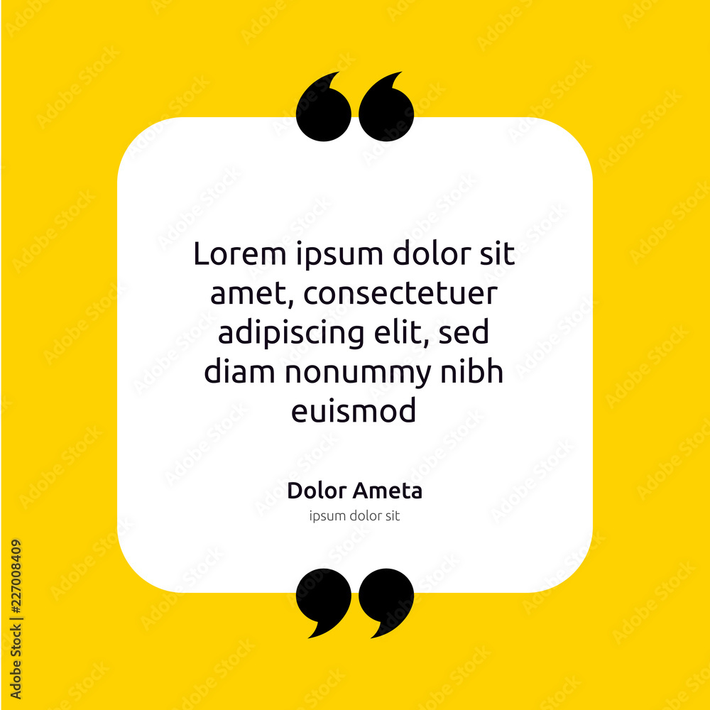 Poster remark quote text box poster template concept. blank empty frame citation. quotation paragraph symbo