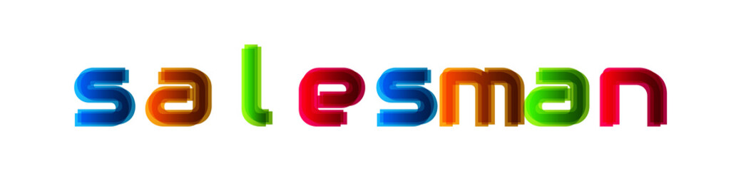 Salesman - modern multicolor text on white background
