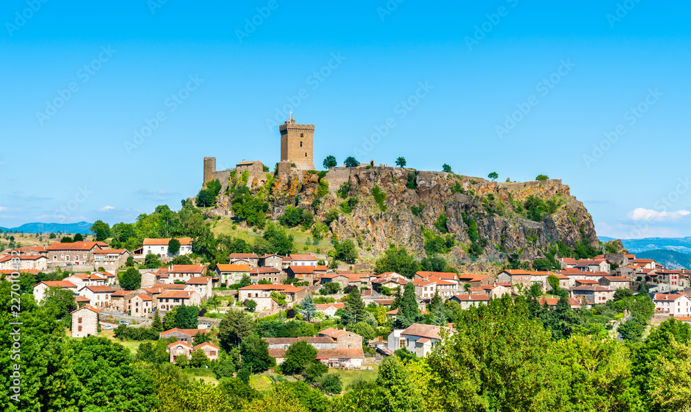 Canvas Prints view of polignac village with its fortress. auvergne, france