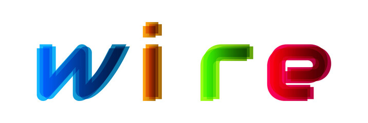 Wire - modern multicolor text on white background