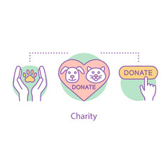 Donation for pets concept icon