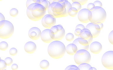 Light pastel colored background with purple bubbles. Wallpaper, texture purple balloons. 3D illustration