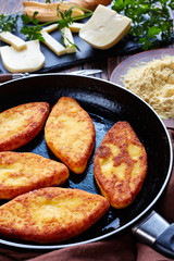 close-up of tasty fried cornbread pancakes