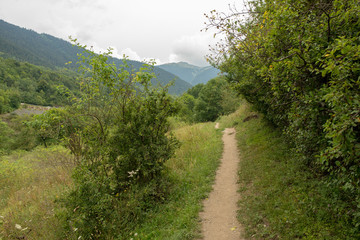 Among the mountains of the valley of aran in Lleida