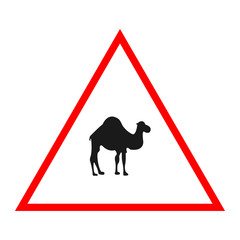 Camel road sign design warning vector illustration