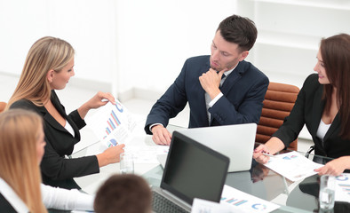 business team discussing a new financial project