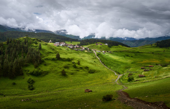 Shenako old village on Tusheti region, Georgia.