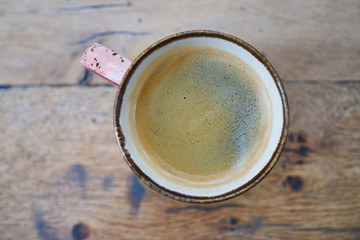 coffee on wooden table