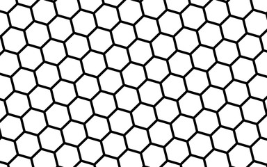 Black honeycomb on a white background. Isometric geometry. 3D illustration
