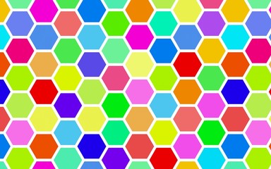 Honeycomb many color, multicolored. Isometric geometry. 3D illustration