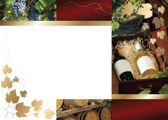 Background with bottles of wine