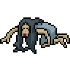 Obraz premium vector pixel art woman ghost