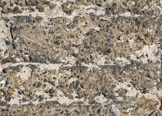 fragment of cement texture with small black granite stones