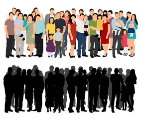 isolated, a lot of people standing, flat style © zolotons