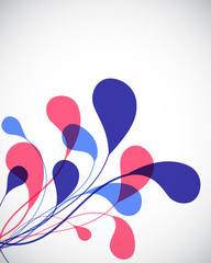 Abstract watercolor floral pattern on white background.