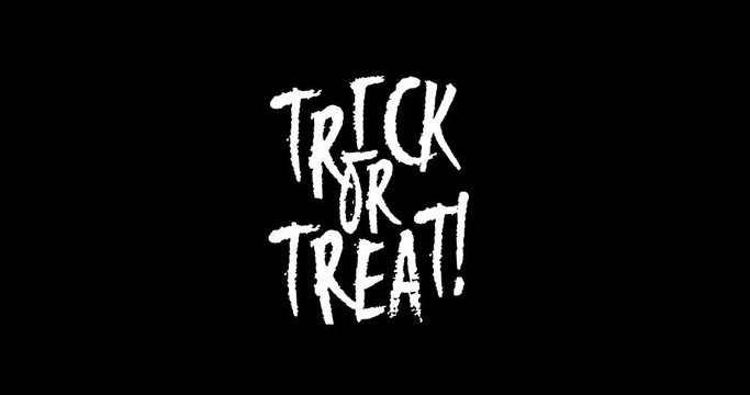 Animated Halloween Trick or Treat Phrase on Transparent Background