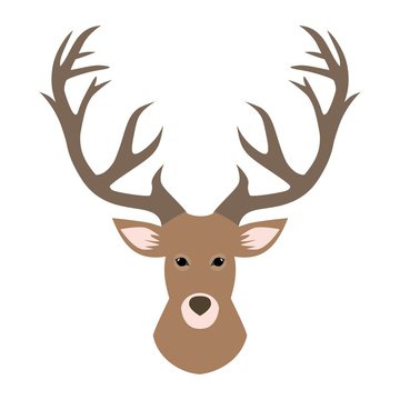 Deer head illustration, Deer Head Silhouette, Deer logo
