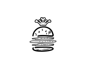 King burger concept vector cartoon flat and doodle illustration