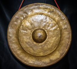 Gold plated Asian gong