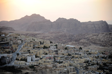 panoramic view of wadi musa town, near Petra archaeological site in jordan