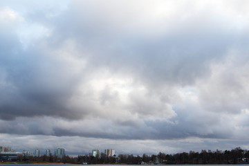 Fototapeta na wymiar clouds over lake
