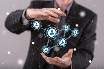 Concept of social media and teamwork