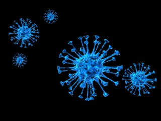 3d rendering Virus bacteria cells background