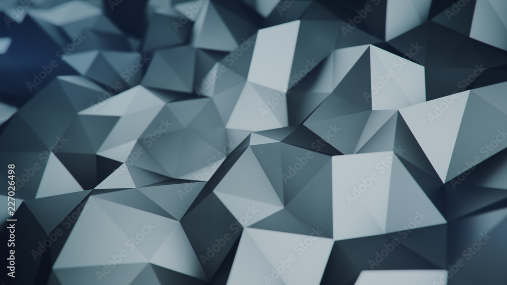 Poster low poly grey surface 3d rendering abstract background