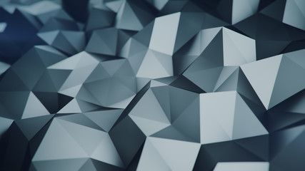 Low poly grey surface 3D rendering abstract background