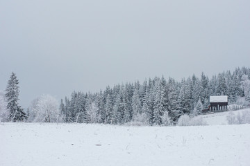 Winter countryside landscape