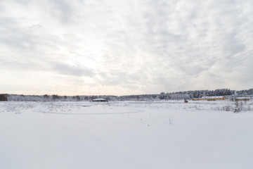 Fototapeta na wymiar winter landscape with river in winter