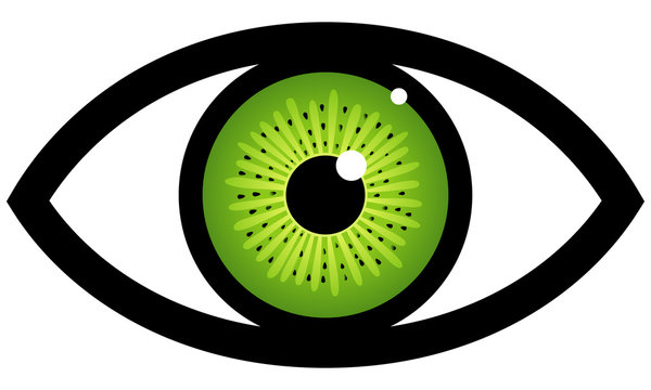 Kiwi color eye of the man