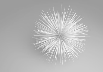 Abstract star shaped white object over gray