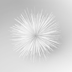 Abstract white radial explosion 3D object