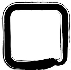 筆文字　四角　黒